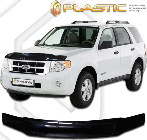 Дефлектор СА Пластик для капота (Classic черный) Ford Escape Американская версия 2008-2012. Артикул 2010010105617