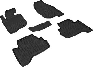 Коврики резиновые Seintex с высоким бортиком для салона Mitsubishi L200 IV 2006-2015. Артикул 83325