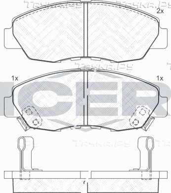 Тормозные колодки Icer передние для Honda Civic VI 2000-2001. Артикул 181329
