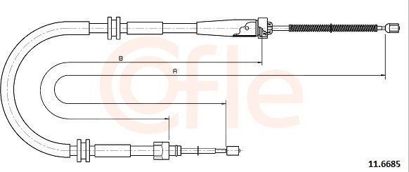Трос ручника (тросик ручного тормоза) Cofle задний для Renault Kangoo II 2008-2026. Артикул 92.11.6685