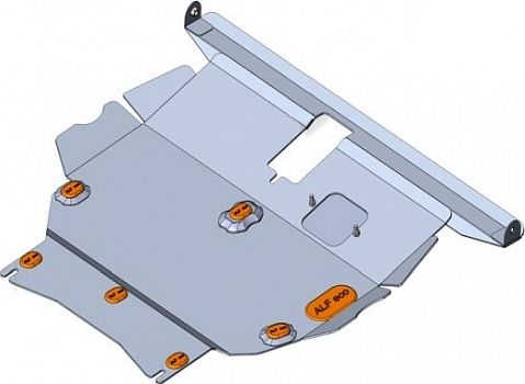 Защита алюминиевая Alfeco для картера и КПП Toyota Corolla Runx E120 4WD 2000-2007. Артикул ALF.24.118 AL4