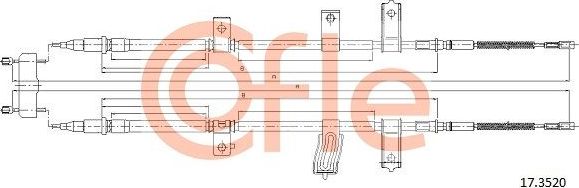 Трос ручника (тросик ручного тормоза) Cofle. Артикул 92.17.3520