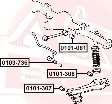 Сайлентблок заднего рычага подвески Asva. Артикул 0101-061