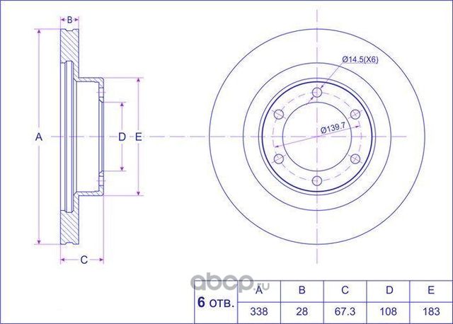 Диск тормозной (TI-Guar). Артикул TG4351260150