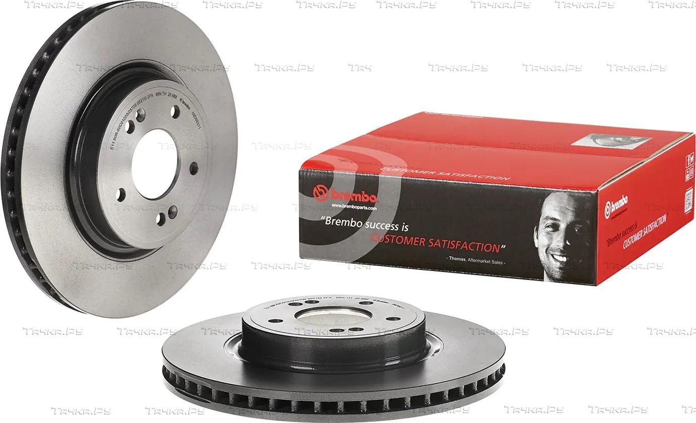 Тормозной диск Brembo PRIME LINE - UV Coated передний для Kia Stinger I 2017-2026. Артикул 09.D993.11