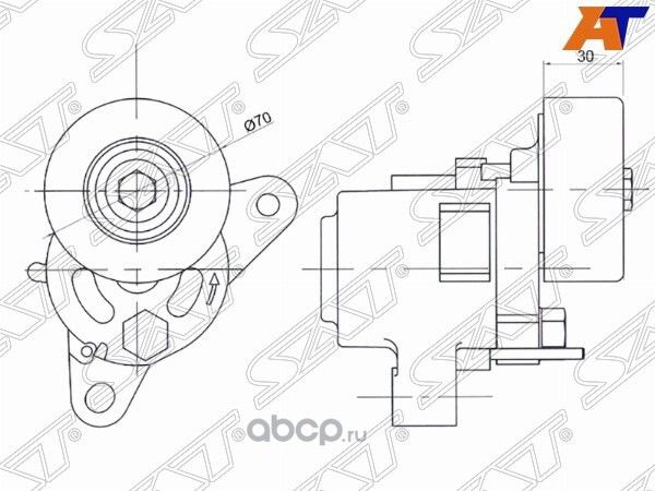 НАТЯЖИТЕЛЬ ПРИВОДНОГО РЕМНЯ MMC ASXLANCEROUTLAND (SAT). Артикул ST1345A090