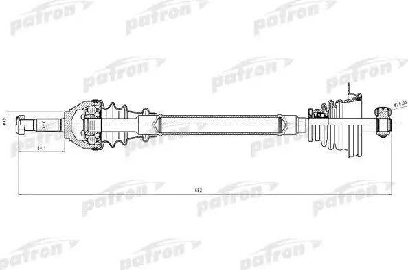 Полуось (привод в сборе, приводной вал) Patron левая для Dacia Logan II 2007-2026. Артикул PDS0637