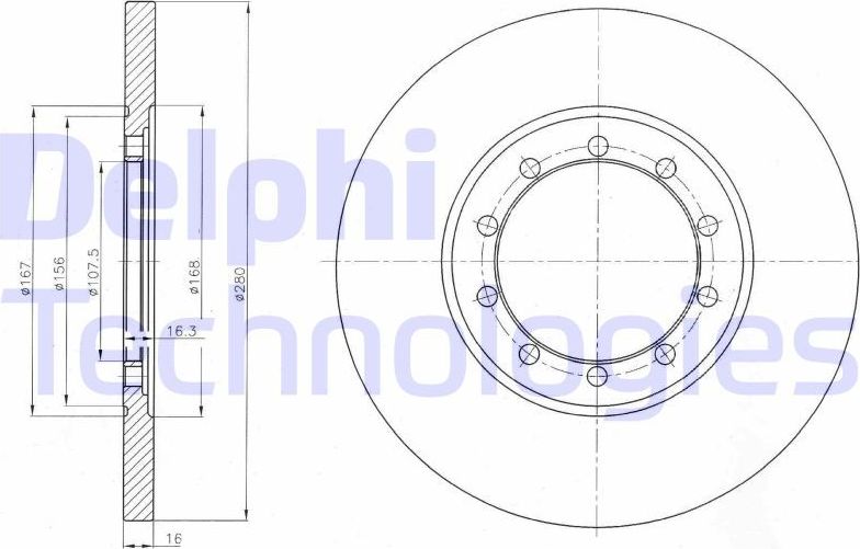 Тормозной диск Delphi. Артикул BG4075