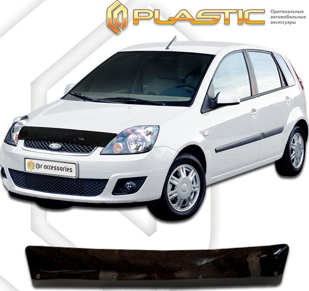 Дефлектор СА Пластик для капота (Classic черный) Ford Fiesta V 2002-2008. Артикул 2010010100971