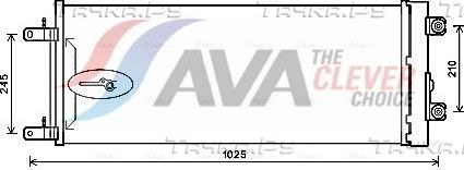 Радиатор кондиционера (конденсатор) AVA (алюминий). Артикул DF5071D