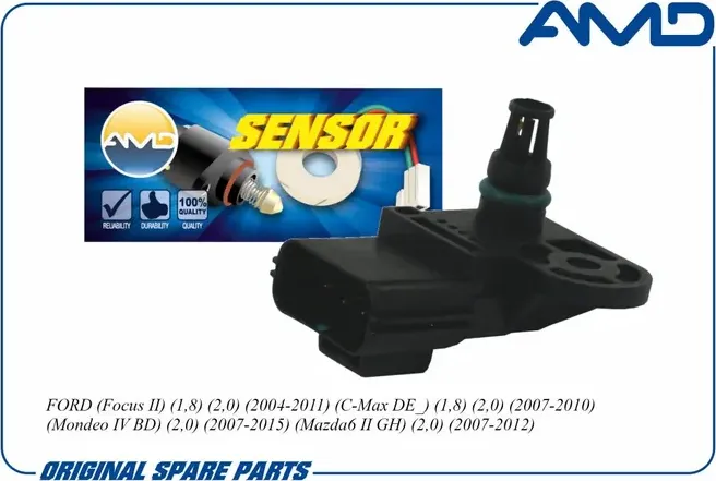 Датчик давления воздуха FORD Focus II 1,8 2,0 2004-2011 C-Max DE_ 1,8 2,0 2007- (AMD). Артикул AMD.SEN642
