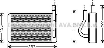 Радиатор отопителя (печки) AVA. Артикул HY6089