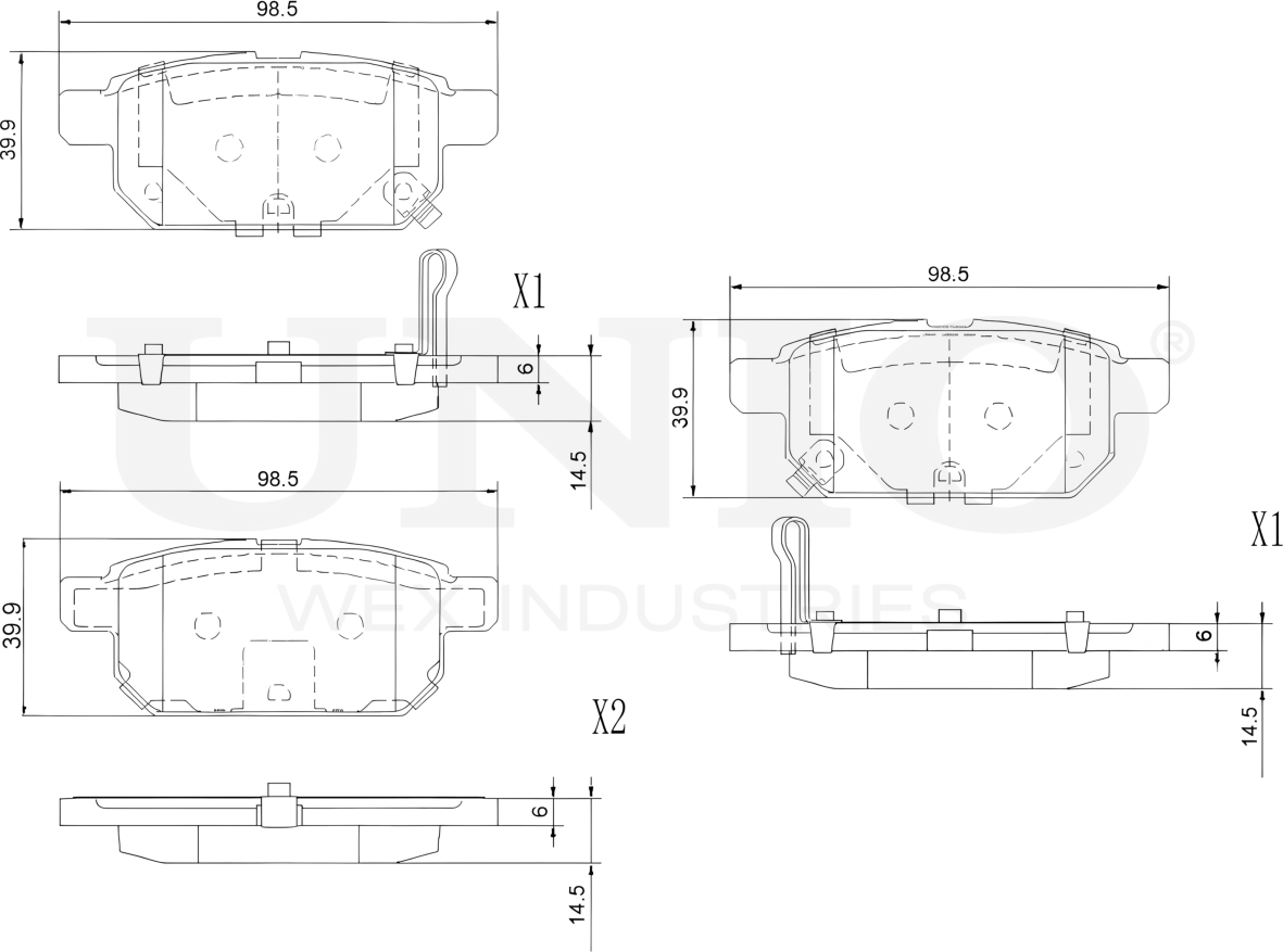 Колодки тормозные диск. задние Suzuki SX4 (JY) 13-, Swift (AZ,ZC) 10-, Vitara (LY) 15- (Unio). Артикул BRP-20347