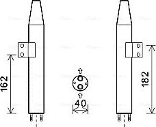 Осушитель кондиционера AVA (алюминий) для Kia Sorento I 2002-2011. Артикул KAD165