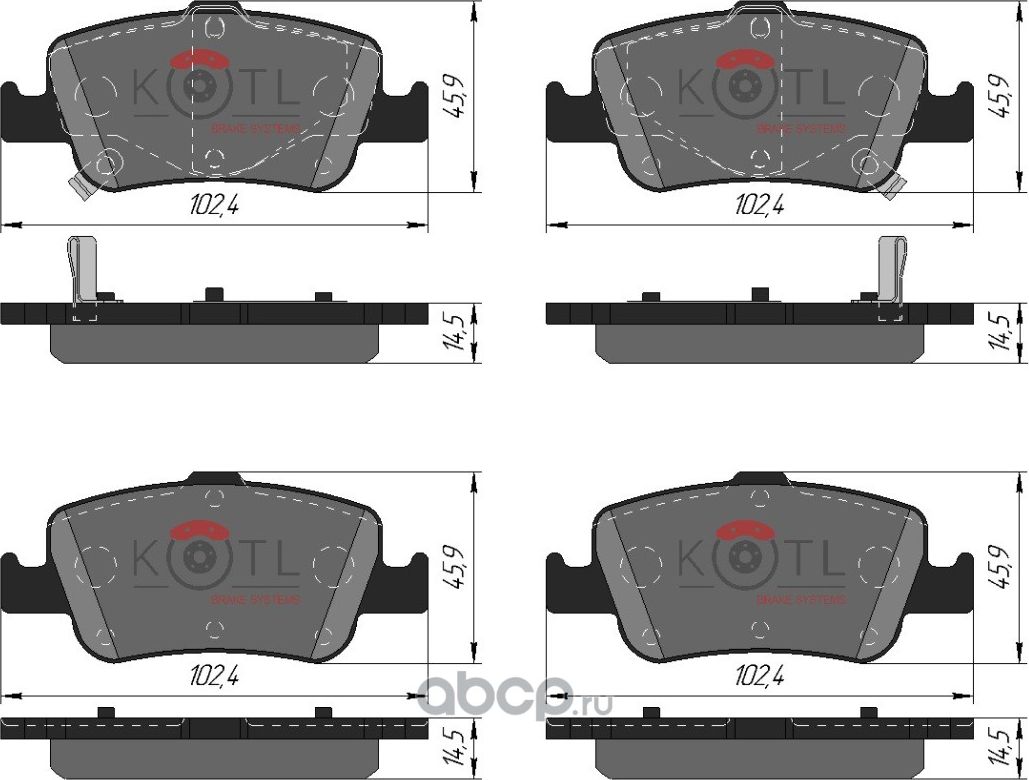 Колодки тормозные дисковые задние к-т TOYOTA Corolla  Auris (Kotl) Kotl. Артикул 3480kt