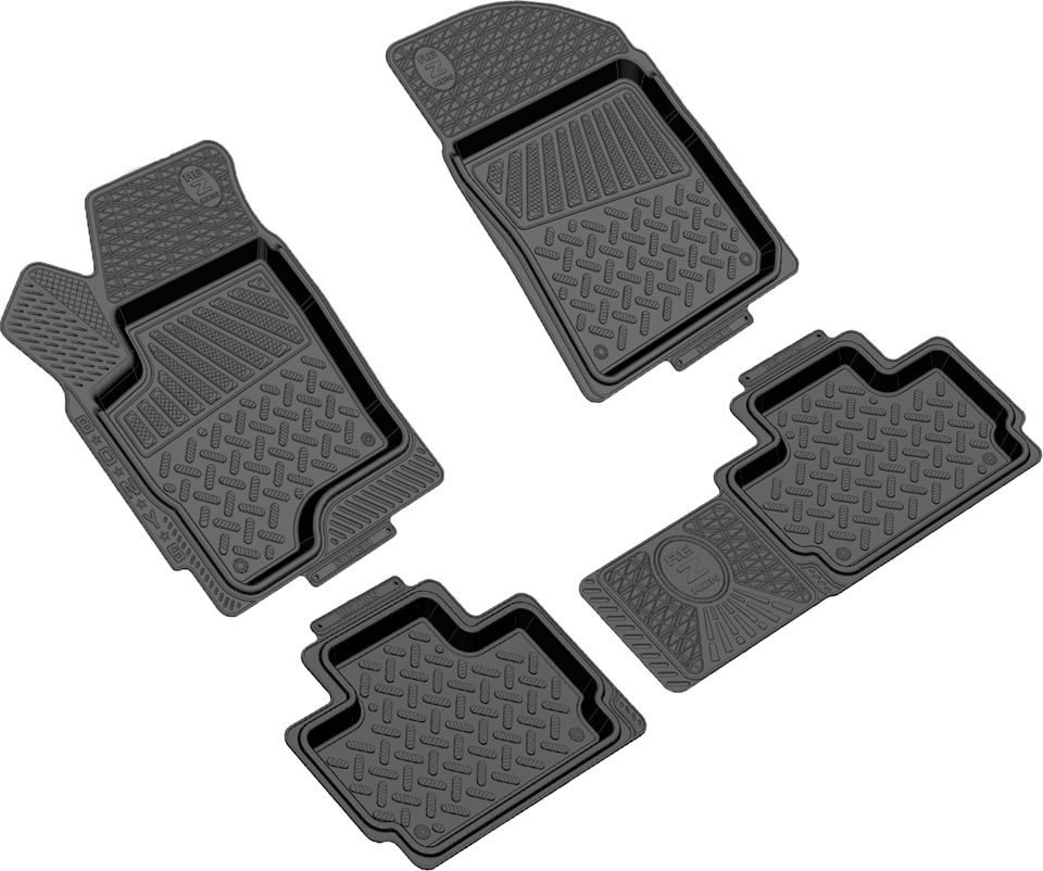 Коврики Rezkon резиновые для салона Chery Bonus A13 2011-2013. Артикул 1011010100