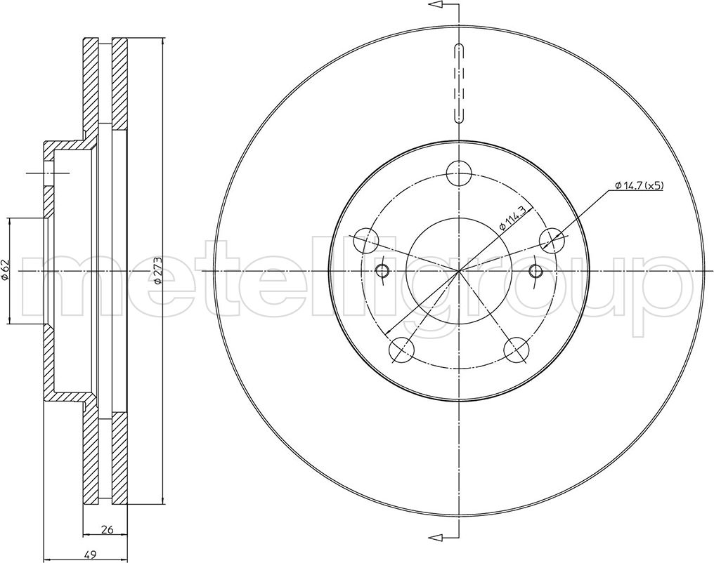 Тормозной диск Metelli. Артикул 23-0979C