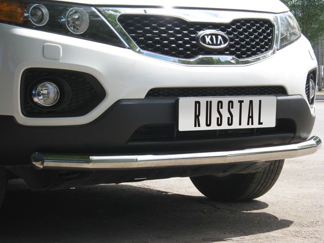 Защита RusStal переднего бампера d70 (секции) для Kia Sorento II 2009-2012. Артикул KNZ-000002