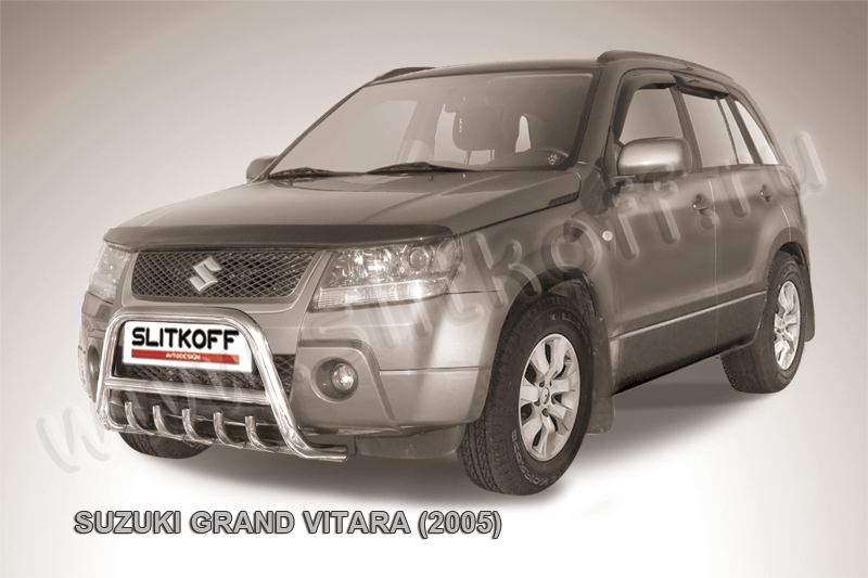 Кенгурятник Slitkoff d57 низкий c защитой картера для Suzuki Grand Vitara III 5-дв. 2005-2008. Артикул SGV05005