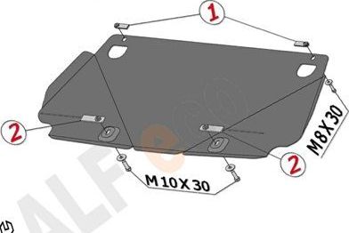 Защита Alfeco для КПП Range Rover Sport I 2010-2013. Артикул ALF.38.07