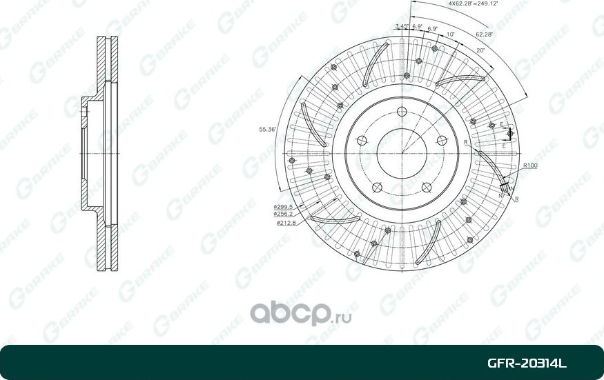 Диск тормозной (G-Brake). Артикул GFR20314L