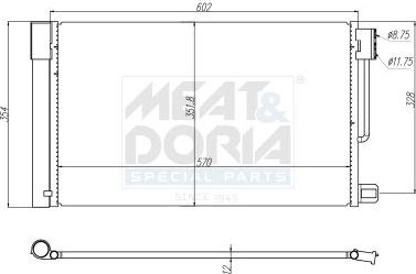 Радиатор кондиционера (конденсатор) Meat & Doria для Alfa Romeo Giulietta III 2010-2026. Артикул 991006