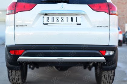 Защита RusStal заднего бампера 75/42 (дуга) для Mitsubishi Pajero Sport II рестайлинг 2013-2016. Артикул MPSZ-001587