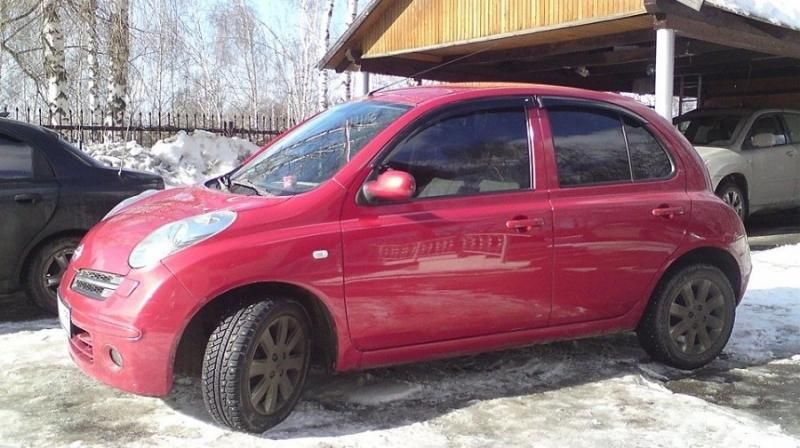 Дефлекторы Cobra Tuning для окон Nissan March К12 5-дв. 2003-2010. Артикул N10303
