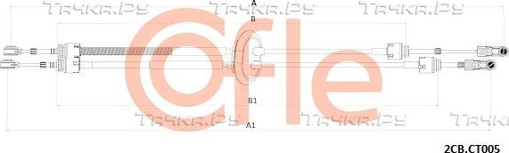 Трос переключения передач КПП Cofle для Citroen C4 I 2006-2013. Артикул 92.2CB.CT005