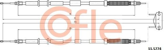 Трос ручника (тросик ручного тормоза) Cofle. Артикул 11.5774