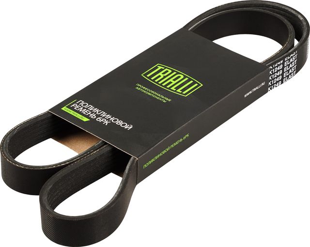 Приводной ремень поликлиновой Trialli (EPDM (Этилен-пропиленовый каучук)) для Volvo S40 II 2004-2012. Артикул 6PK1249E