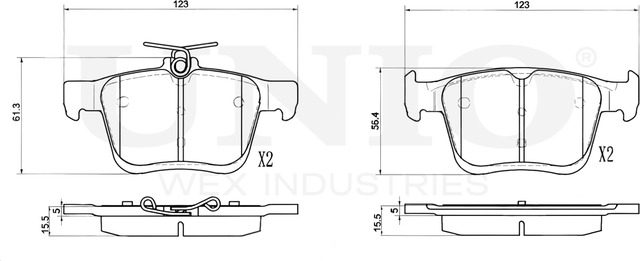 Колодки тормозные дисковые, комплект (Unio). Артикул BRP-20444