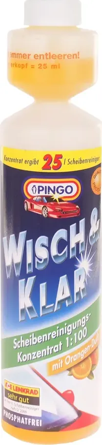 Моющий концентрат PINGO для стеклоочистителей (концентрат 1:100), апельсин. Артикул 00788-9