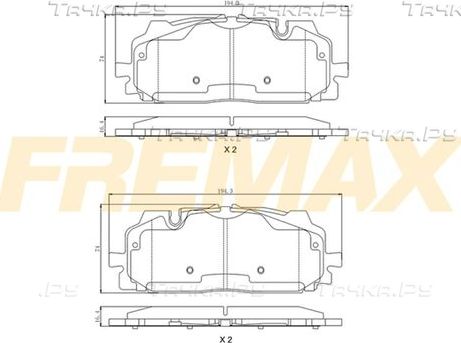 Тормозные колодки Fremax для Audi Q8 I 2018-2026. Артикул FBP-1396