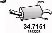 Глушитель Asso для Opel Astra G 2000-2004. Артикул 34.7151