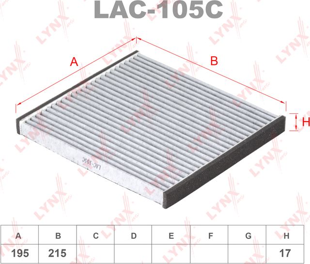 Салонный фильтр LYNXauto. Артикул LAC-105C
