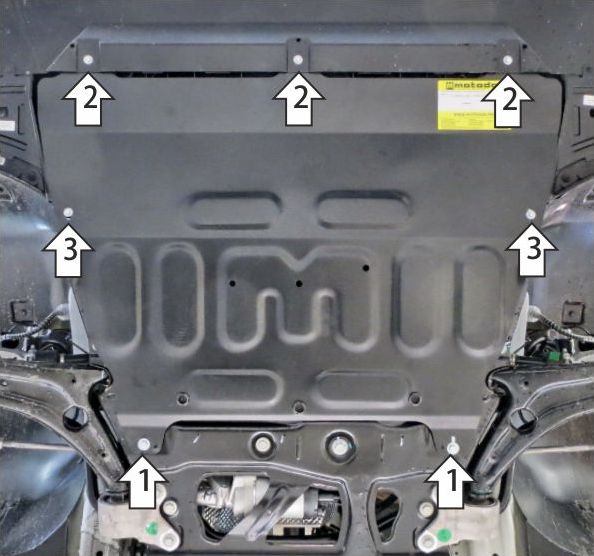Защита Мотодор для картера и КПП Exeed RX 2023-2026. Артикул 79014