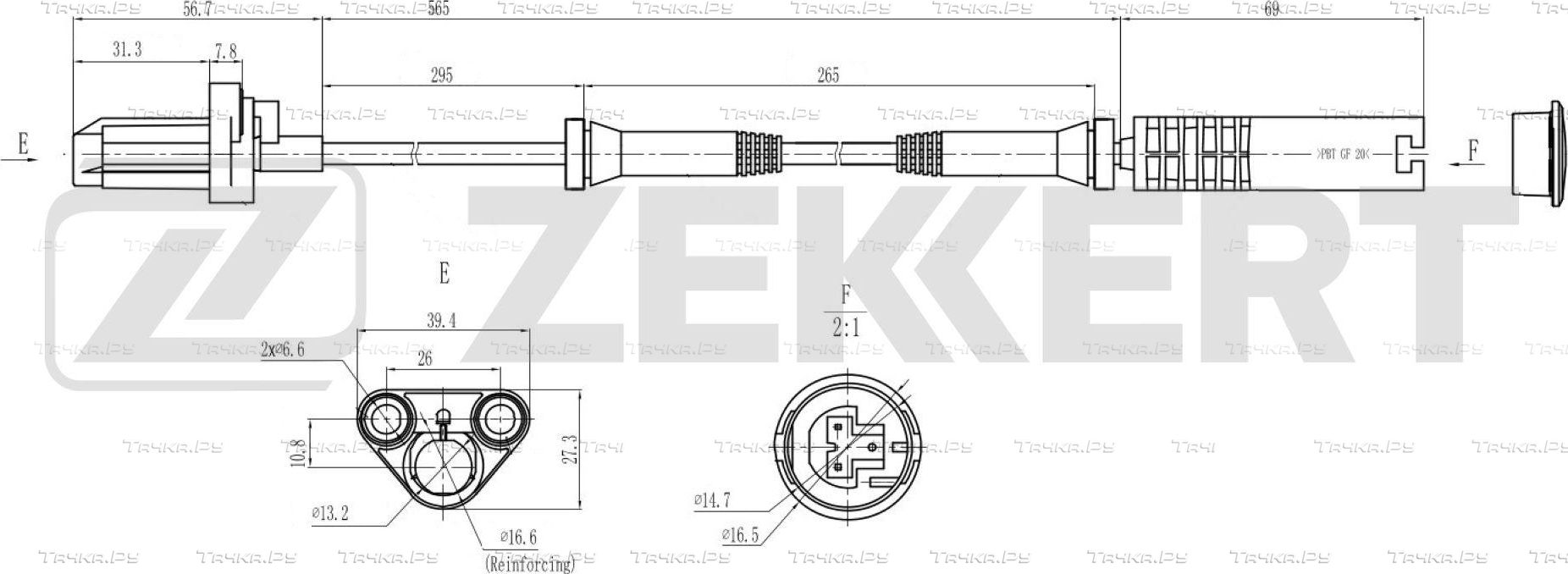 Датчик ABS Zekkert передний для BMW 5 IV (E39) 1995-1998. Артикул SE-6185