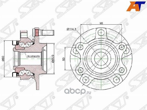 Ступичный узел FR NISSAN QASHQAI J10E 06-X-TRAIL (SAT). Артикул ST40202JG000