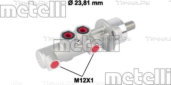 Тормозной цилиндр главный Metelli (алюминий) для Opel Tigra B 2004-2010. Артикул 05-0788