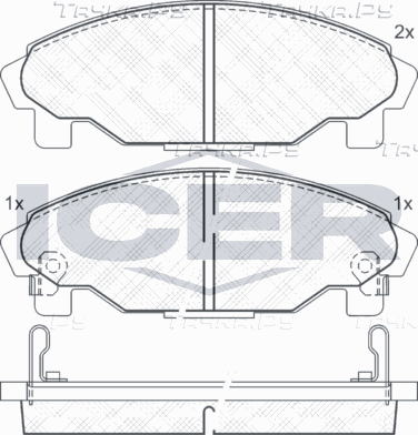 Тормозные колодки Icer передние для Daihatsu Charade IV 1993-2001. Артикул 181340