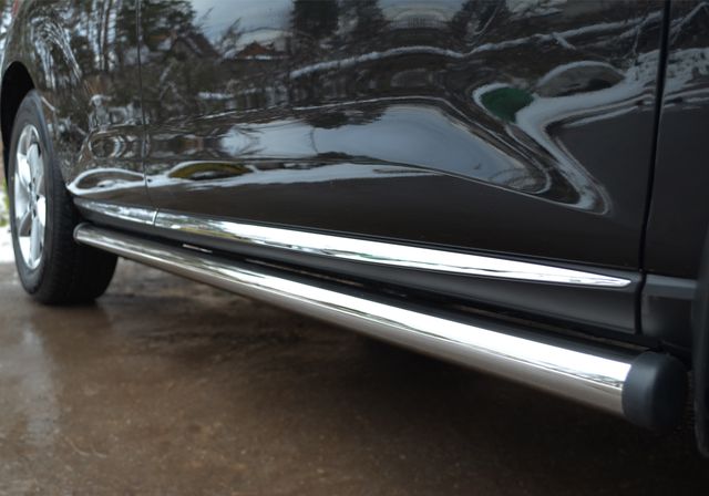 Защита порогов RusStal труба d63 (вариант 2) для Nissan Murano Z51 2010-2015. Артикул NMT-0103112