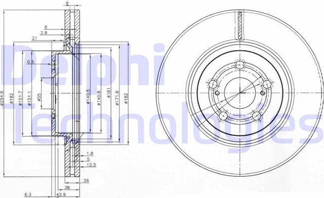 Тормозной диск Delphi. Артикул BG3914