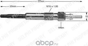 HDS361 delphi свеча накаливания Alfa Romeo, Chrysler, Opel Delphi. Артикул HDS361