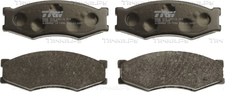 Тормозные колодки TRW передние для Nissan Vanette III 1994-2001. Артикул GDB318