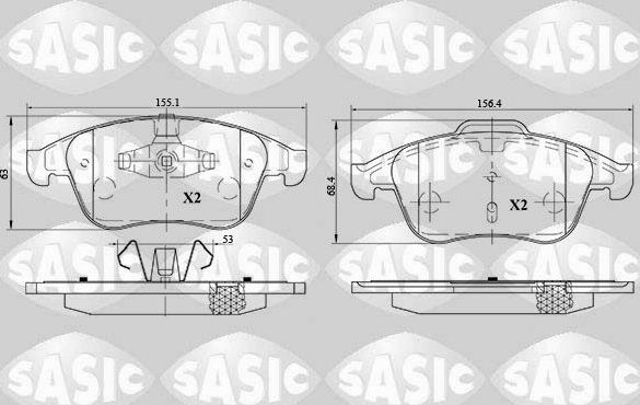 Тормозные колодки Sasic. Артикул 6214027