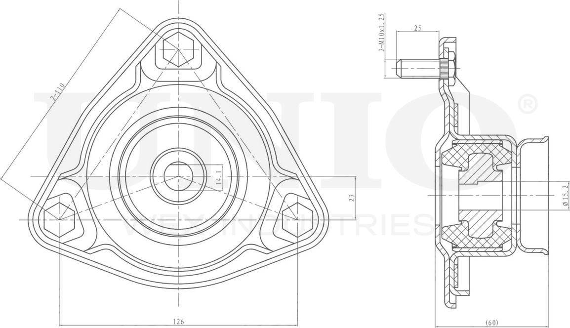 Опора амортизационной стойки (Unio). Артикул RMP-13092