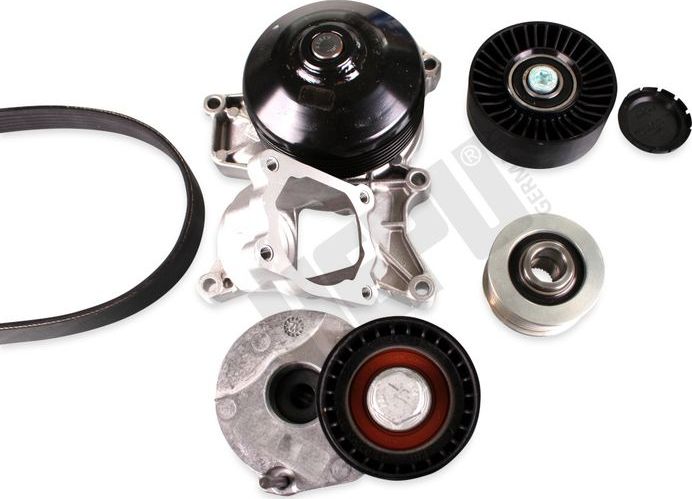 Водяной насос + комплект ручейковых ремней Hepu. Артикул PK04211