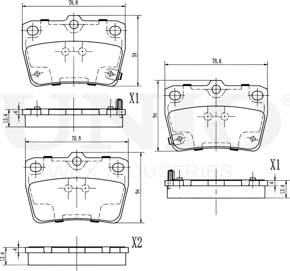 Колодки тормозные дисковые, комплект (Unio). Артикул BRP-20381