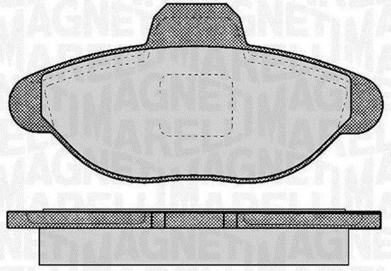 Тормозные колодки Magneti Marelli передние для Fiat Cinquecento 1991-1999. Артикул 363916060223